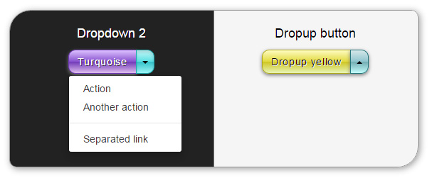 Delicious Bootstrap skin - dropdown 2 buttons
